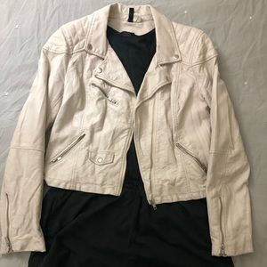Off White Fax Leather Jacket